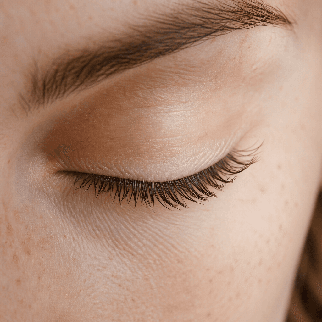 LED lash lamination — natural lashes with lift and curl